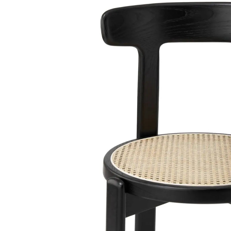 Bentwood Ash Wood Dining Chair – Natural Cane Seat Design