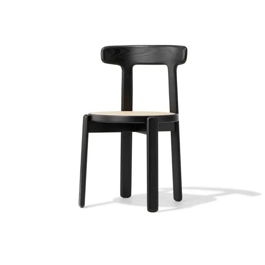 Bentwood Ash Wood Dining Chair – Natural Cane Seat Design