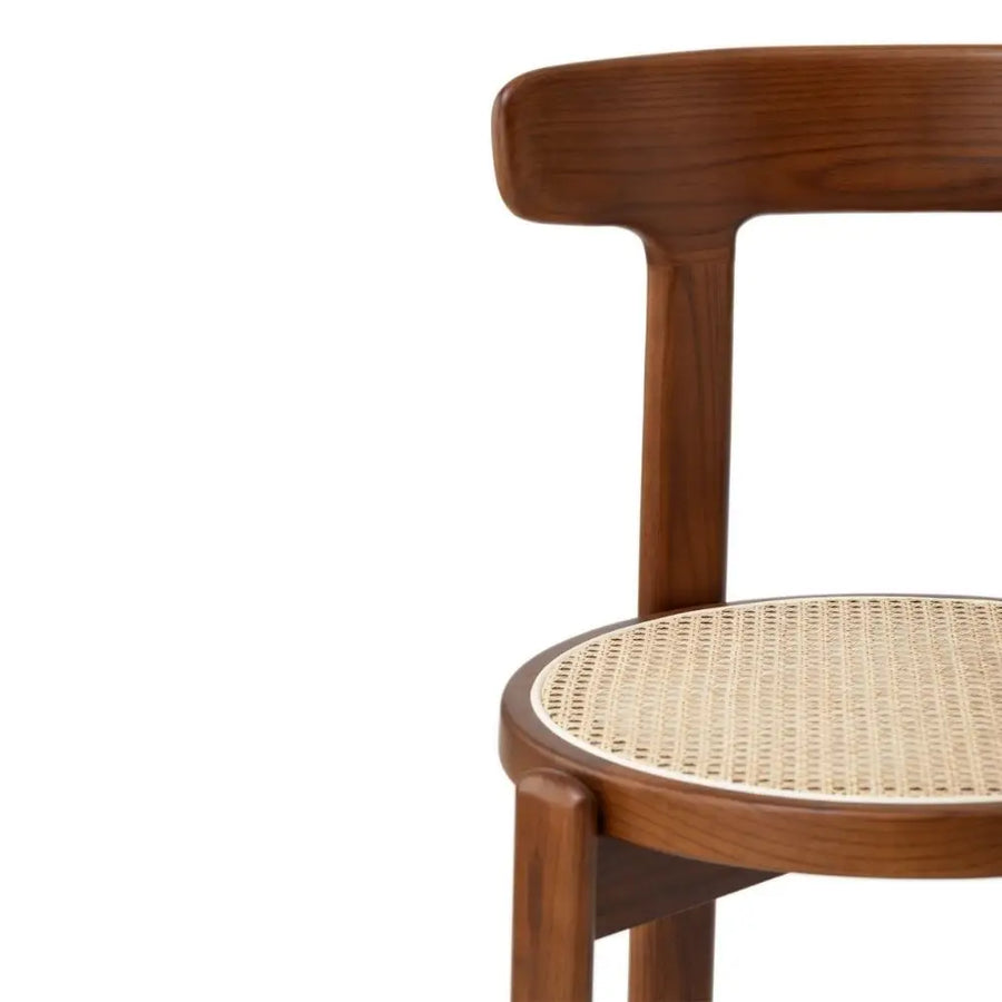 Bentwood Ash Wood Dining Chair – Natural Cane Seat Design
