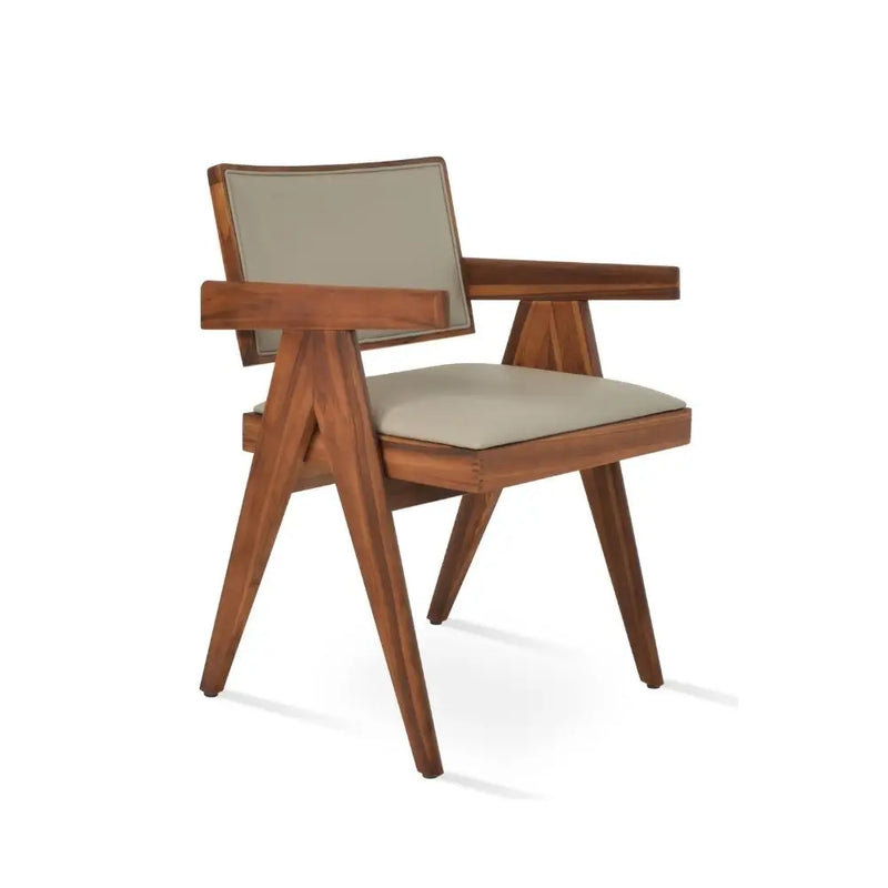 Bertoia Solid Ash Wood Armchair – Fully Upholstered Contemporary Design