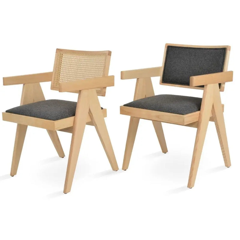 Bertoia Solid Ash Wood Armchair – Fully Upholstered Contemporary Design