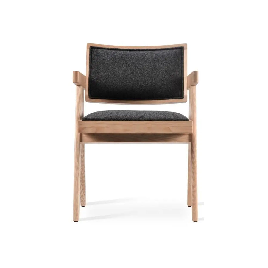 Bertoia Solid Ash Wood Armchair – Fully Upholstered Contemporary Design