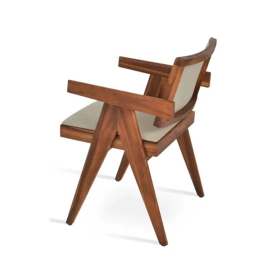 Bertoia Solid Ash Wood Armchair – Fully Upholstered Contemporary Design