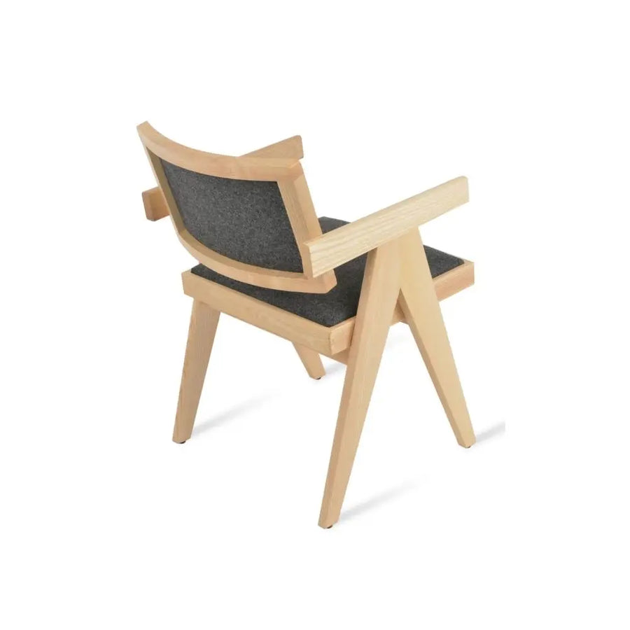 Bertoia Solid Ash Wood Armchair – Fully Upholstered Contemporary Design
