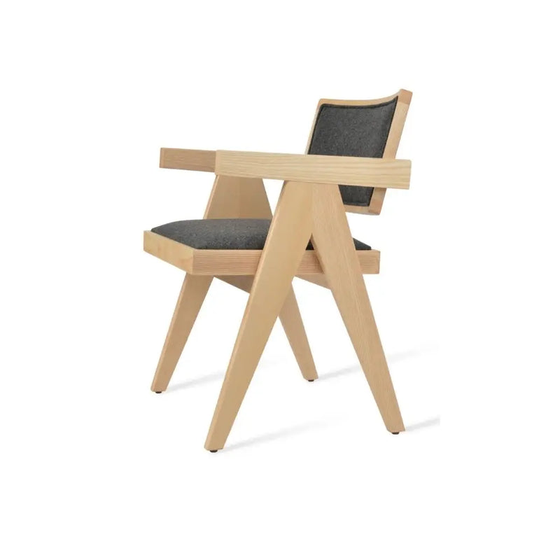 Bertoia Solid Ash Wood Armchair – Fully Upholstered Contemporary Design