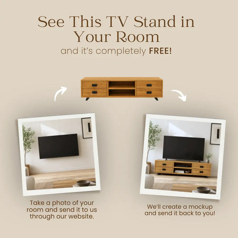 Bothell Solid Pine Wooden TV Stand