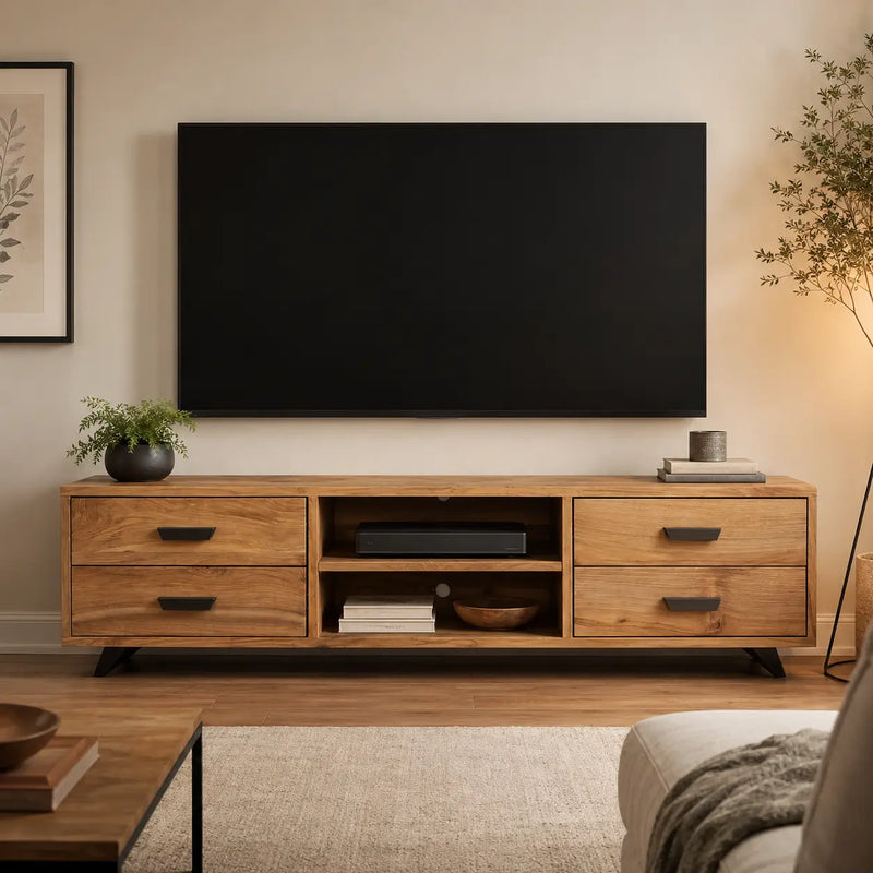Bothell Solid Walnut Wood TV Stand