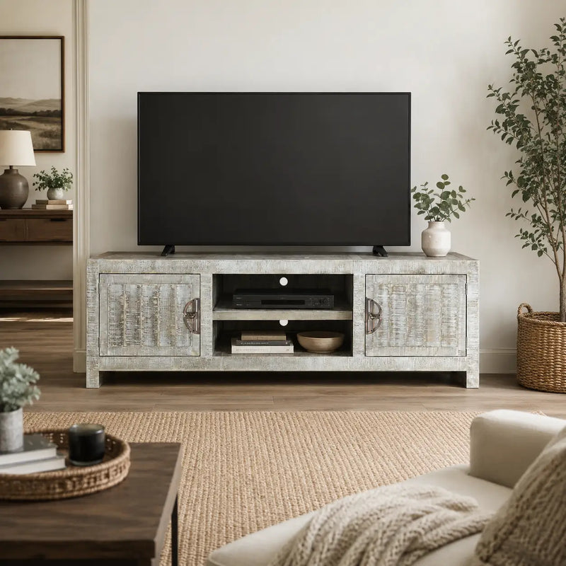 Burlington Pine Wood TV Stand with Cabinets