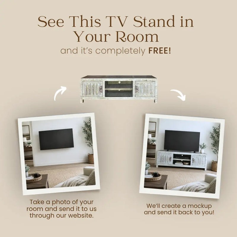 Burlington Pine Wood TV Stand with Cabinets