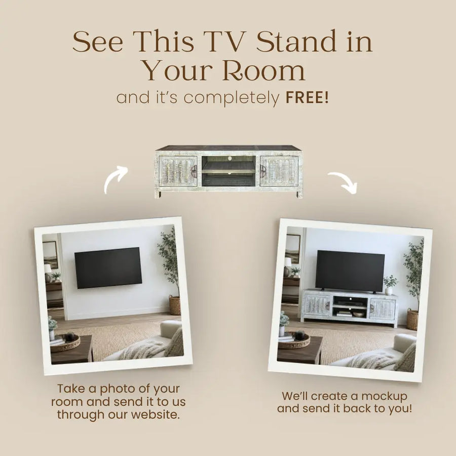 Burlington Pine Wood TV Stand with Cabinets