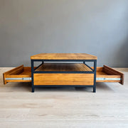 Front view of the drawers and shelf, ample storage