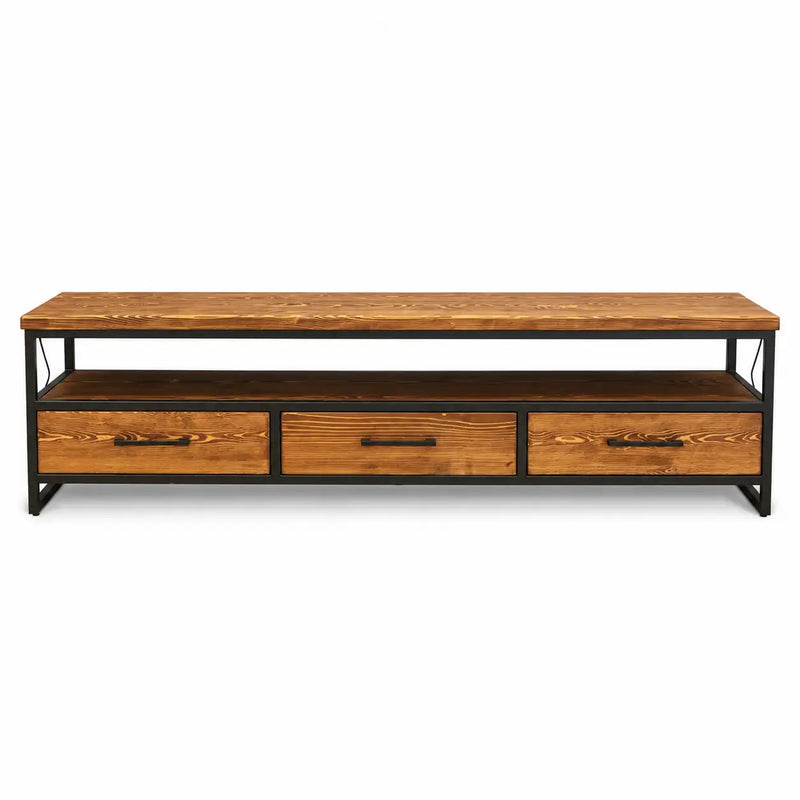 Carmen Solid Pine Wood TV Stand