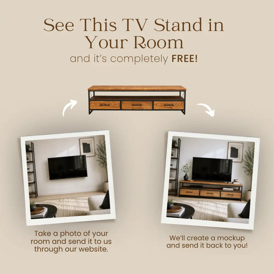 Carmen Solid Pine Wood TV Stand