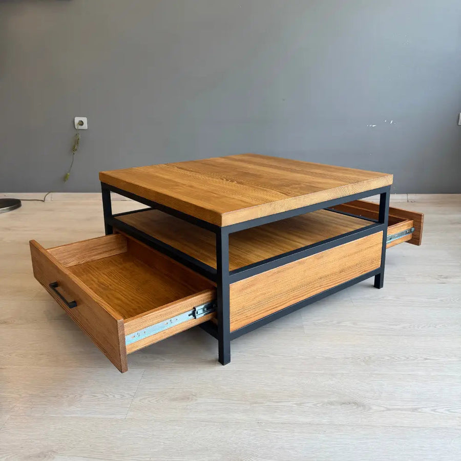 Carmen Square Coffee Table with Drawers Mozilya