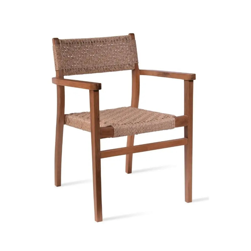 Cesca Teak Wood Outdoor Armchair – Scandinavian Rope Design