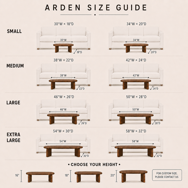 Arden Solid Walnut Oval Coffee Table | Sculptural Arched Base Design