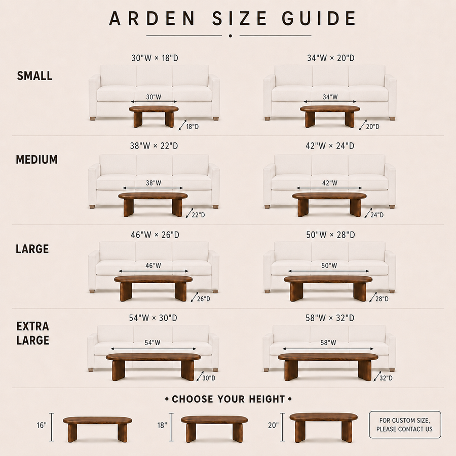 Arden Solid Walnut Oval Coffee Table | Sculptural Arched Base Design