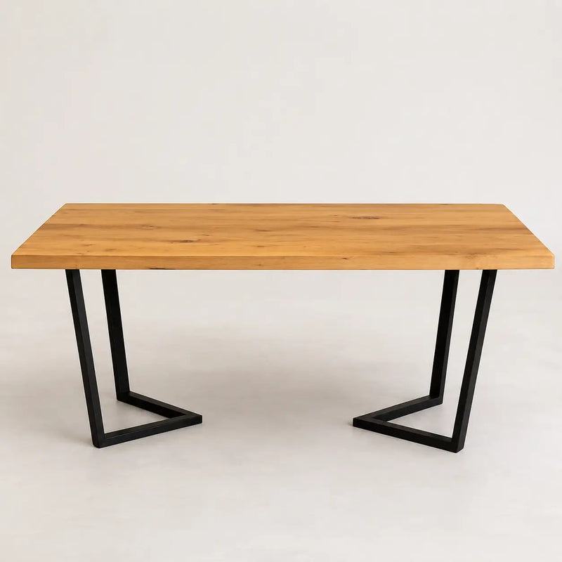 Collin Oak Dining Table | Solid Wood Rectangle Design