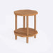  Close-up of the hexagonal edges and smooth surface of the beech wood end table.