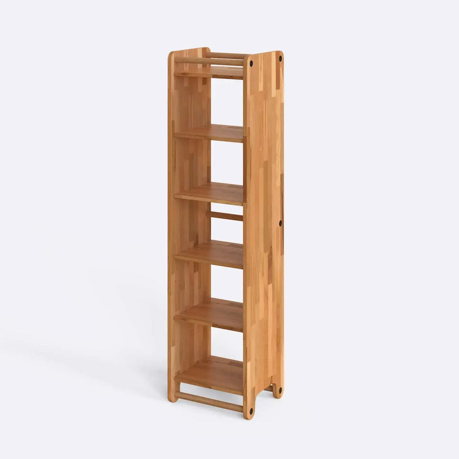 Slim profile of the Compton Slim Bookcase, perfect for tight spaces.