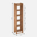 Close-up of the Compton Slim Bookcase shelves, showcasing craftsmanship.