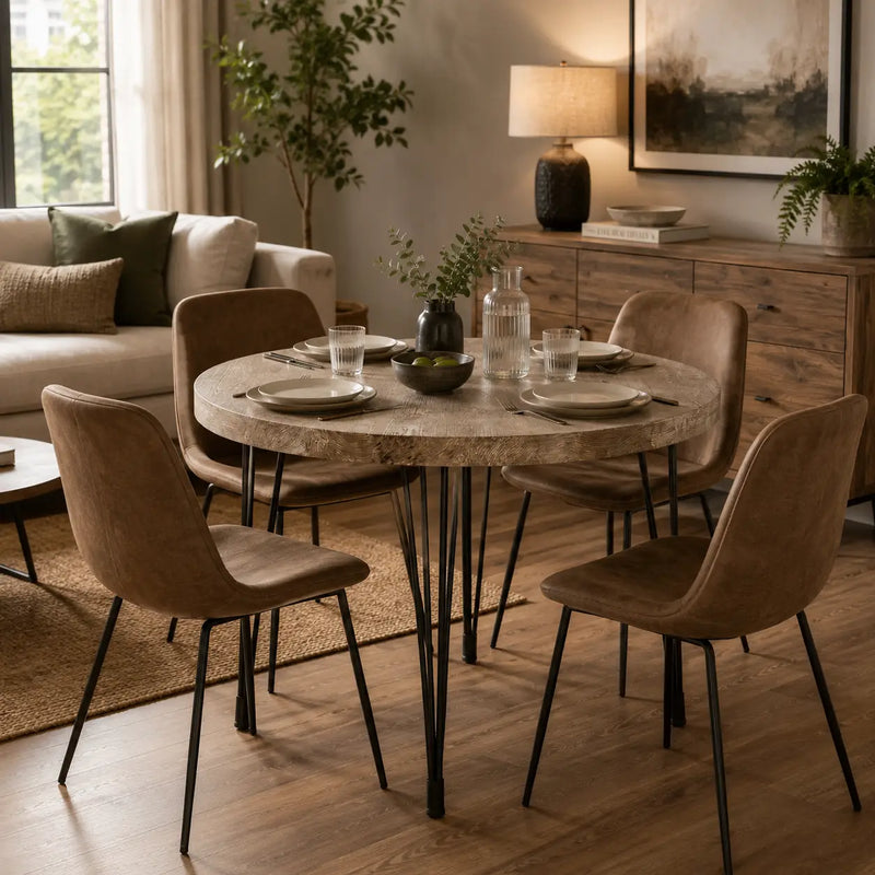 Concord Round Rustic Dining Table | Farmhouse Design