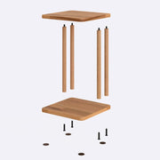 Solid Wood C Table in a living room setting – A stylish and functional wooden C-table placed beside a sofa, ideal for holding drinks, books, or a laptop.