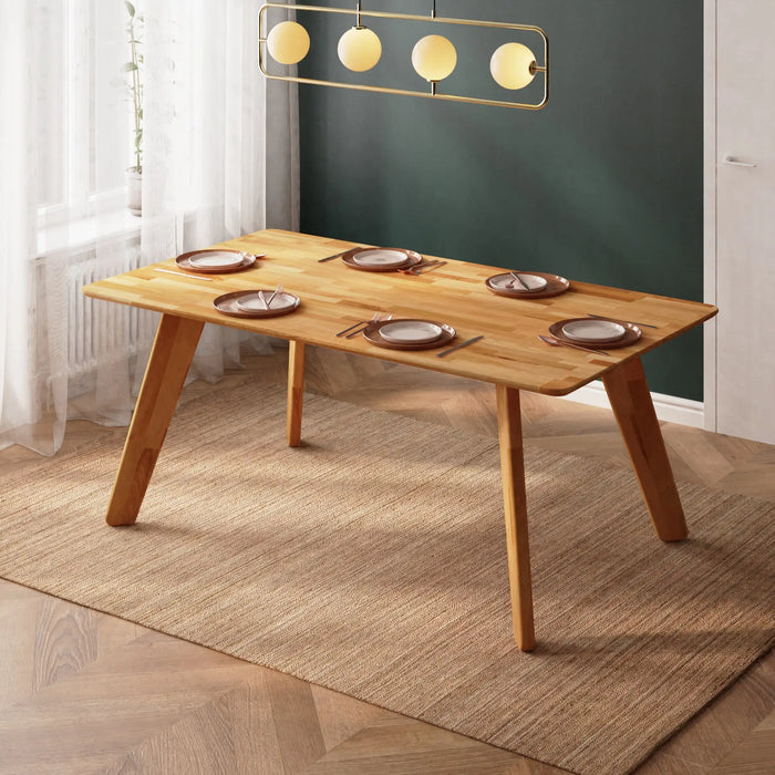 Close-up of the natural wood grain, highlighting the rustic appeal wood adds to the table
