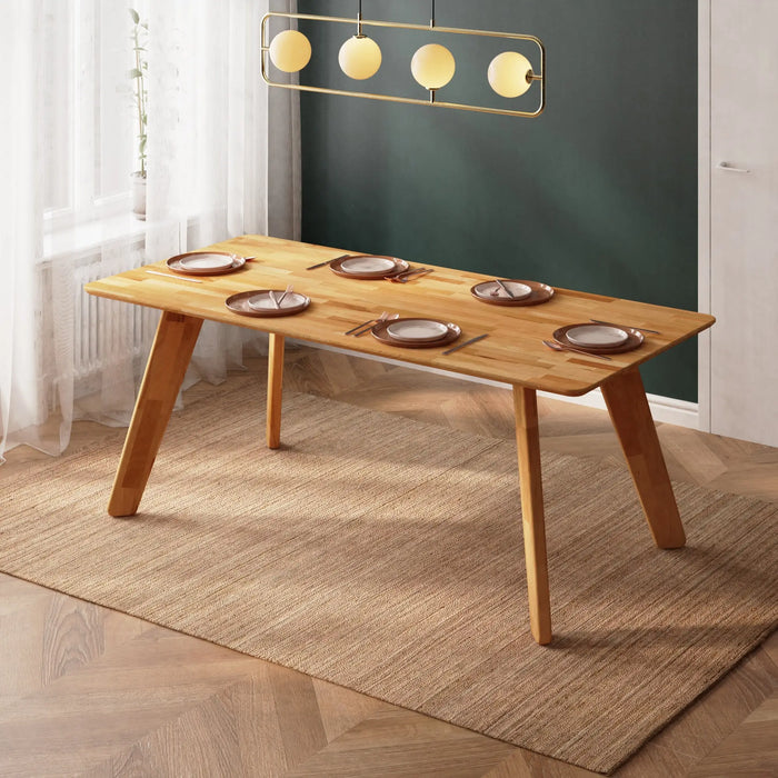 Elegant wooden dining tables featuring a blend of classic and modern design elements.