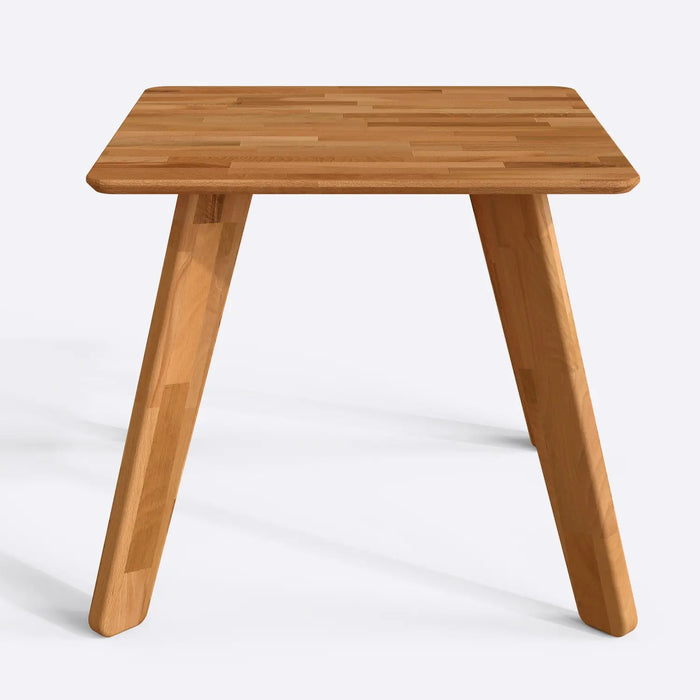 Detailed view of the Dakota table’s smooth beveled edges and precise joinery.
