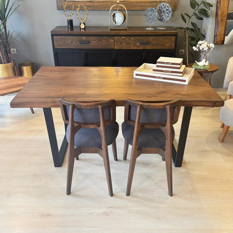 Denton 63" Walnut Wood Dining Table – Ready to Ship Mozilya