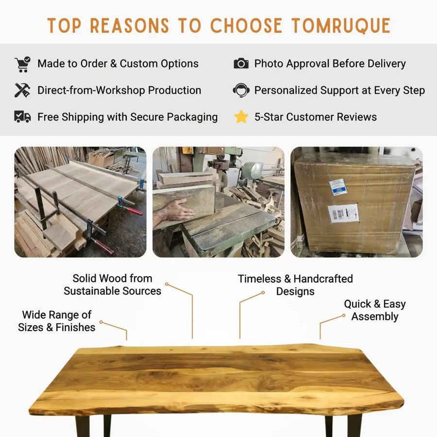 Denton Walnut Dining Room Table | Live Edge Farmhouse Design Mozilya