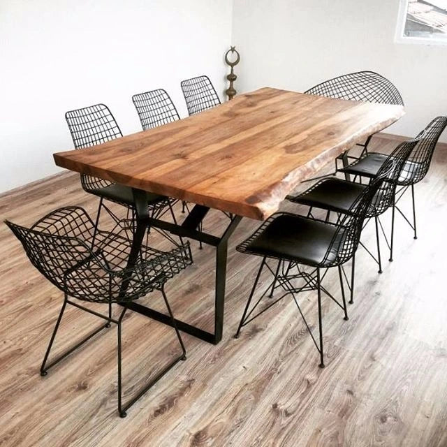 Denton Walnut Dining Room Table | Live Edge Farmhouse Design Mozilya