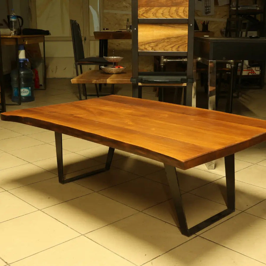 Denton Live Edge Coffee Table - Solid Walnut Wood Mozilya