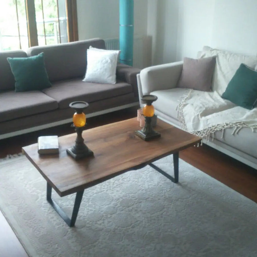 Denton Live Edge Coffee Table - Solid Walnut Wood Mozilya