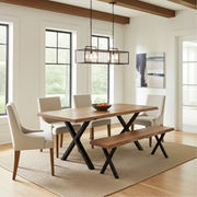 Denton Walnut Dining Room Table | Live Edge Farmhouse Design