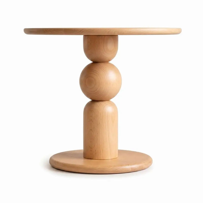 Dorel Beech Wood Round Dining Table | Modern Sculptural Pedestal | Black Color