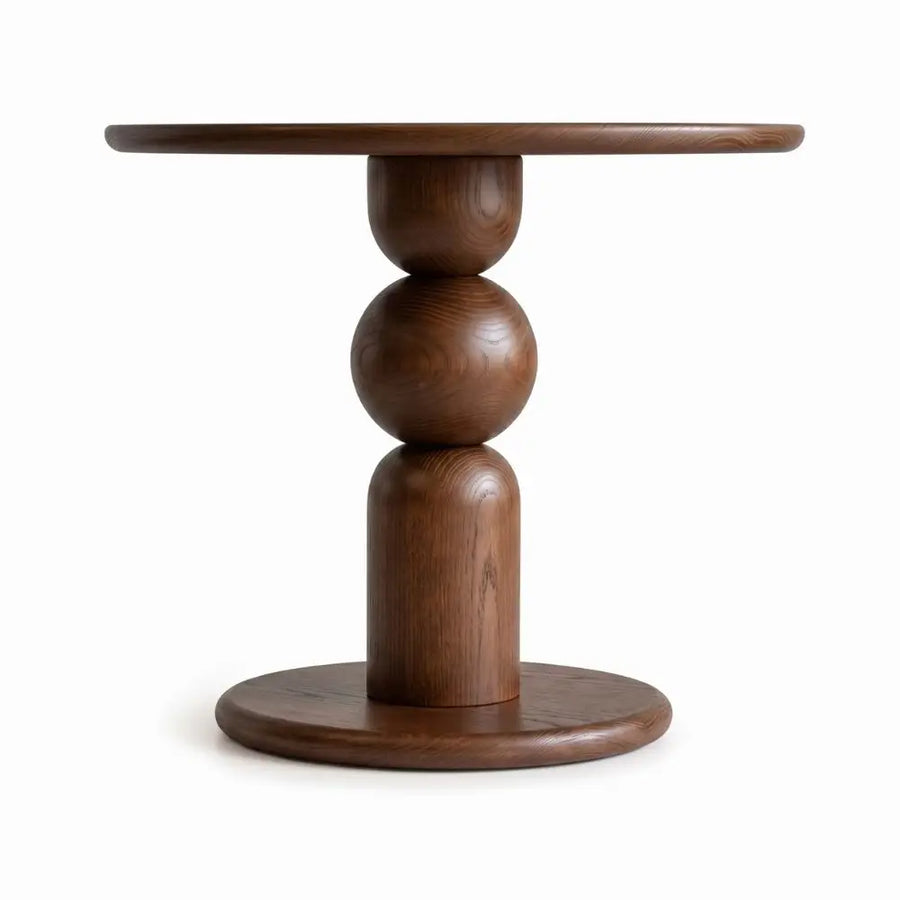 Dorel Beech Wood Round Dining Table | Modern Sculptural Pedestal | Black Color