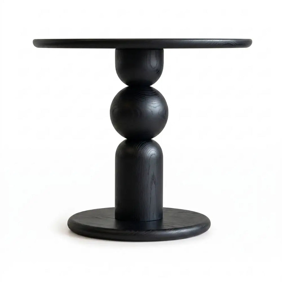 Dorel Beech Wood Round Dining Table | Modern Sculptural Pedestal | Black Color