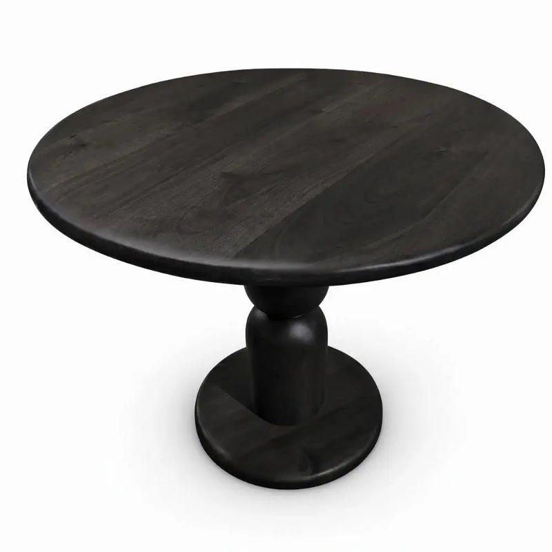 Dorel Beech Wood Round Dining Table | Modern Sculptural Pedestal | Black Color