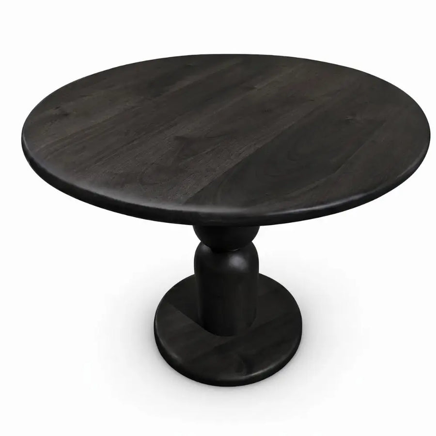 Dorel Beech Wood Round Dining Table | Modern Sculptural Pedestal | Black Color