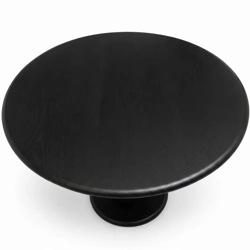 Dorel Beech Wood Round Dining Table | Modern Sculptural Pedestal | Black Color
