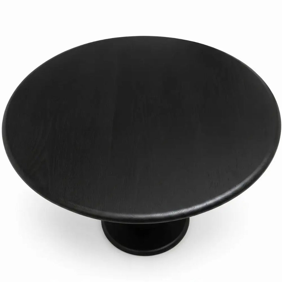 Dorel Beech Wood Round Dining Table | Modern Sculptural Pedestal | Black Color