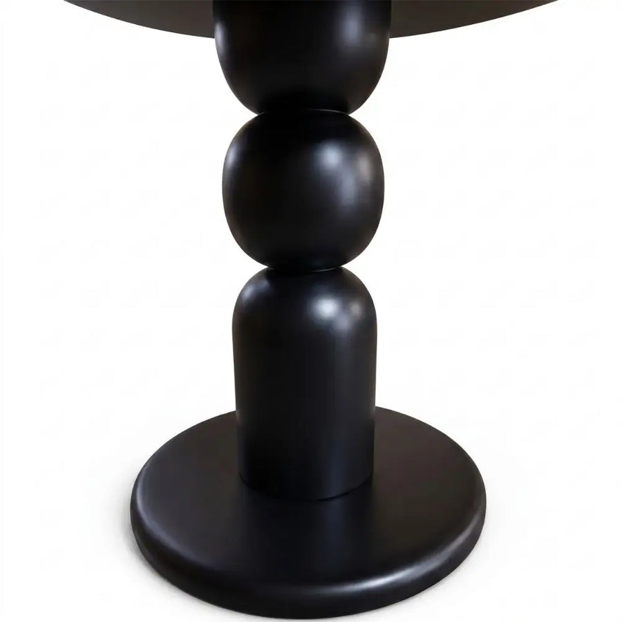 Dorel Beech Wood Round Dining Table | Modern Sculptural Pedestal | Black Color