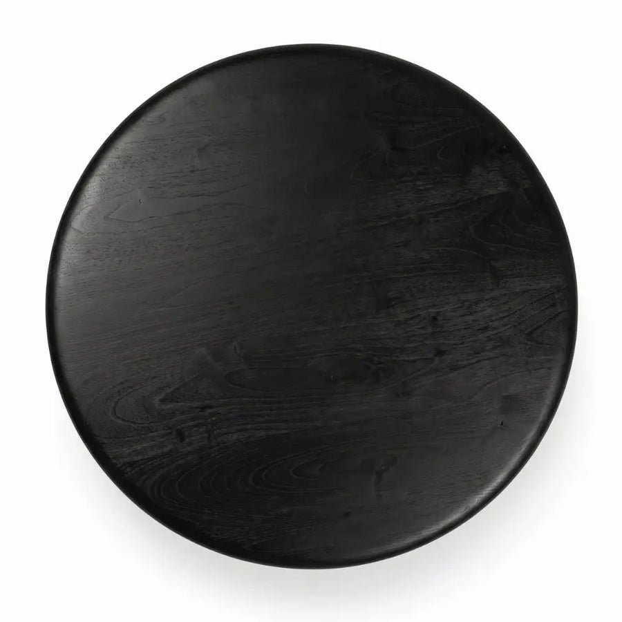 Dorel Beech Wood Round Dining Table | Modern Sculptural Pedestal | Black Color