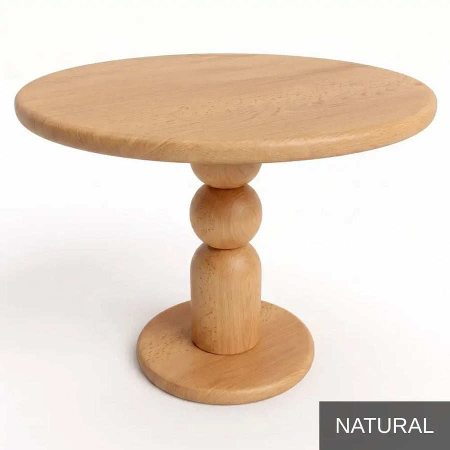 Dorel Beech Wood Round Dining Table | Modern Sculptural Pedestal | Black Color