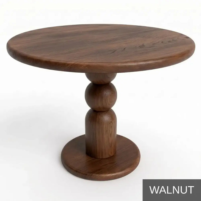 Dorel Beech Wood Round Dining Table | Modern Sculptural Pedestal | Black Color