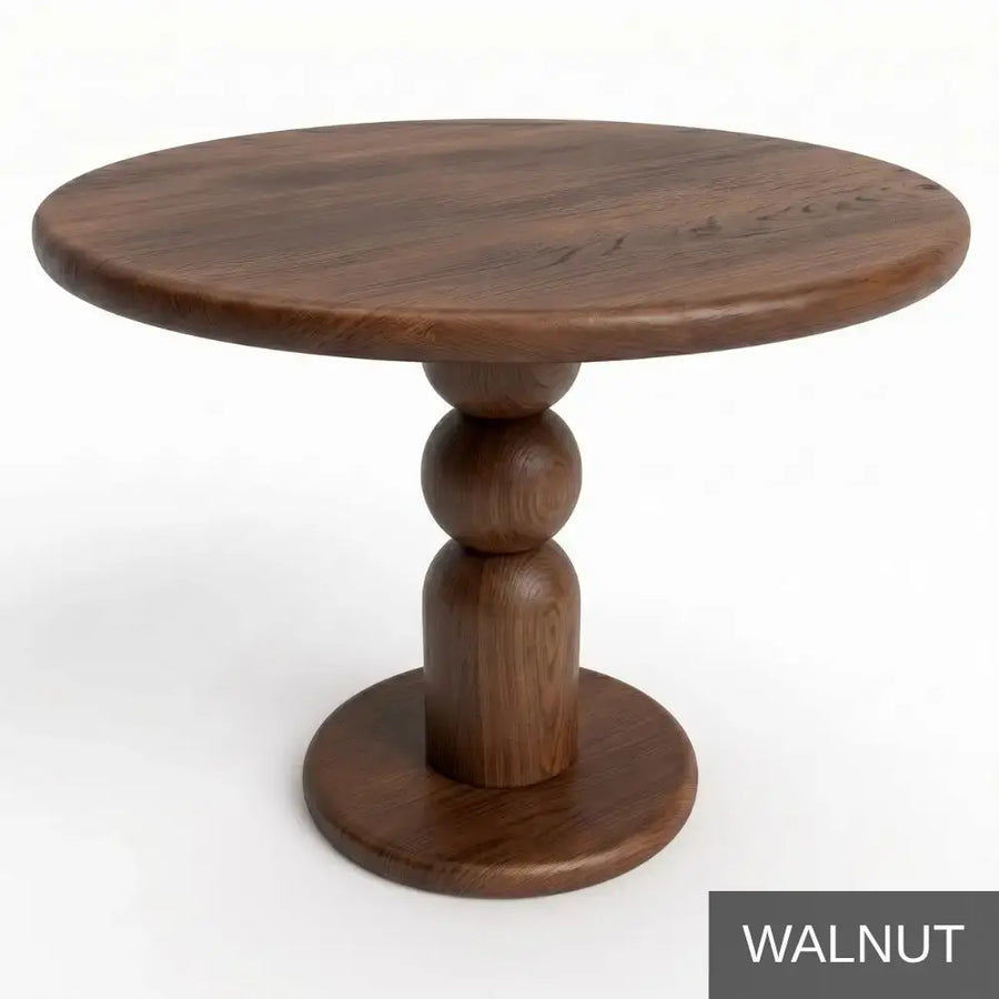 Dorel Beech Wood Round Dining Table | Modern Sculptural Pedestal | Black Color