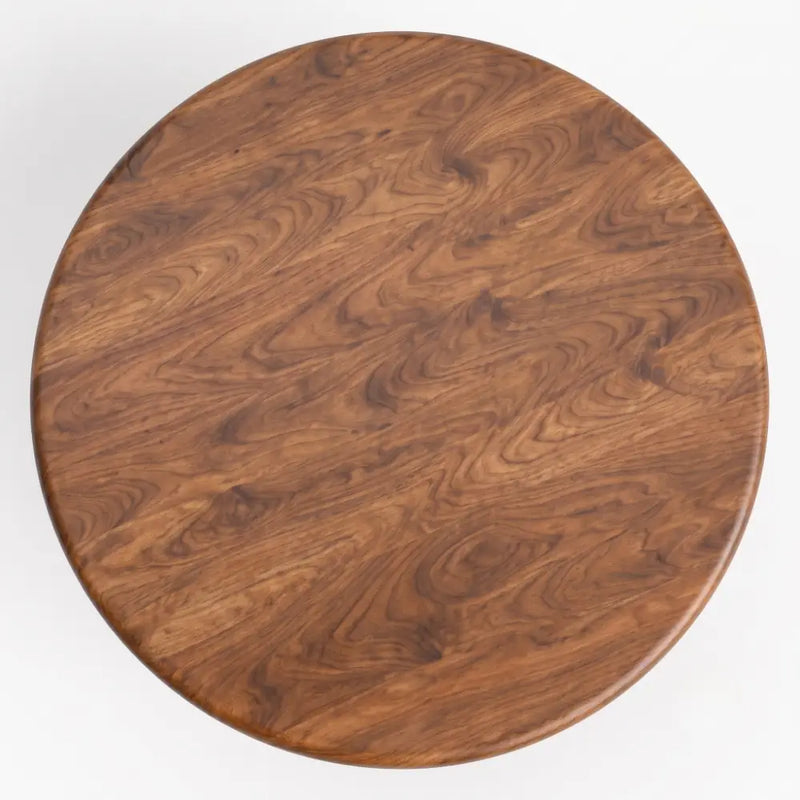 Dorel Solid Walnut Round Pedestal Coffee Table | Mid-Century Modern