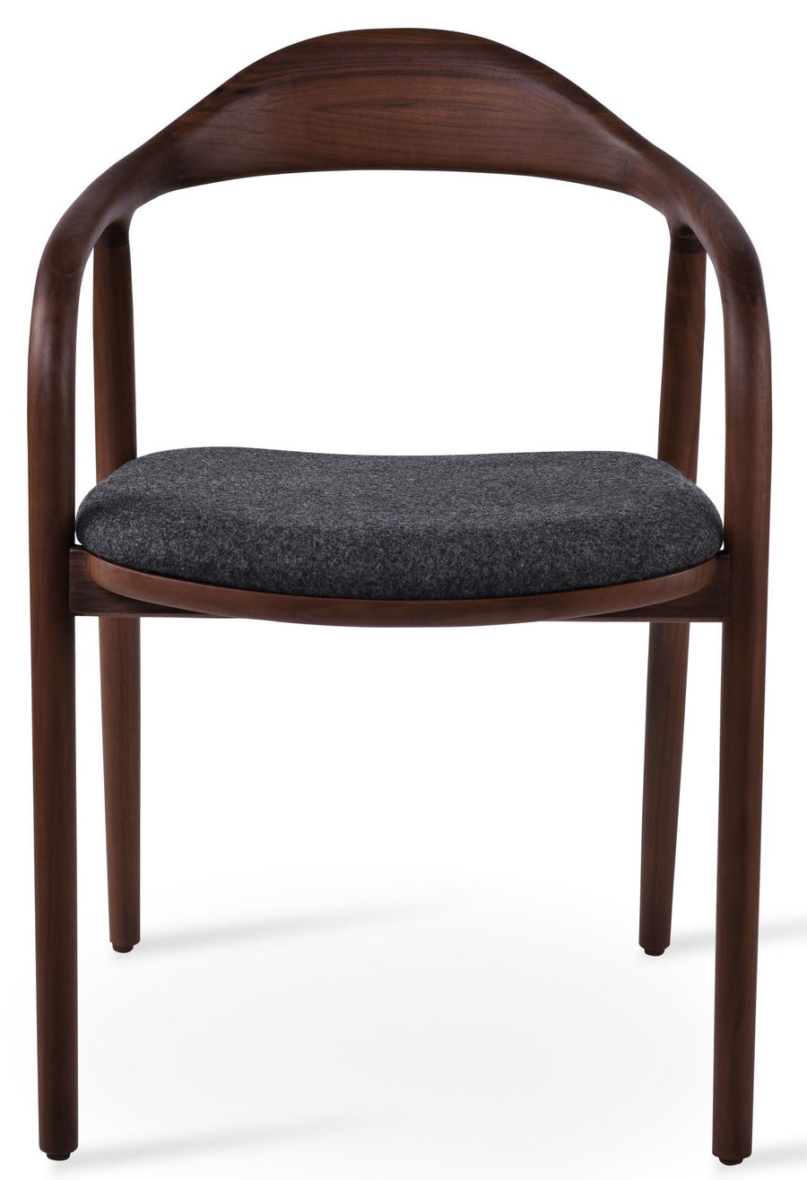 Elliot Upholstered Wood Armchair | Industrial Modern Dining Chair